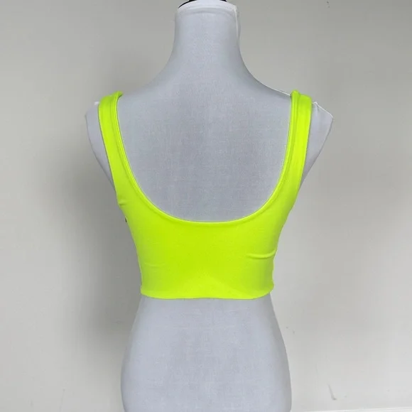 Vibrant Lime Green Crop Top Sz SM - Picture 4 of 4